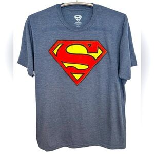 Superman Logo Blue T-Shirt, Size Large